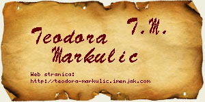 Teodora Markulić vizit kartica